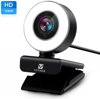 Video kamera HD 1080P ar mikrofonu un gaismas apli Vitade USB Pro 